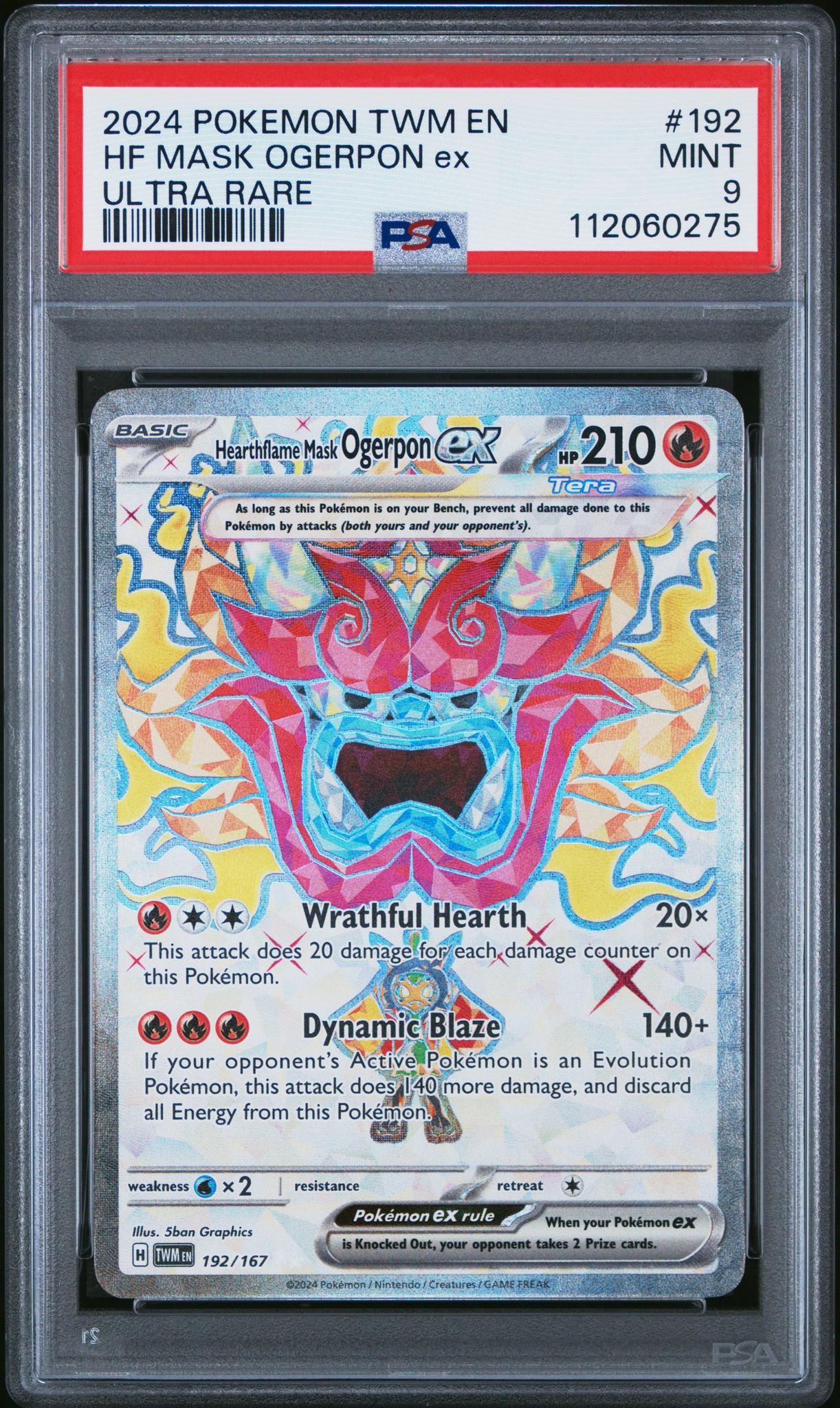 2024 Pokemon Twilight Masquerade Ultra Rare Hearthflame Mask Ogerpon Ex #192 PSA 9