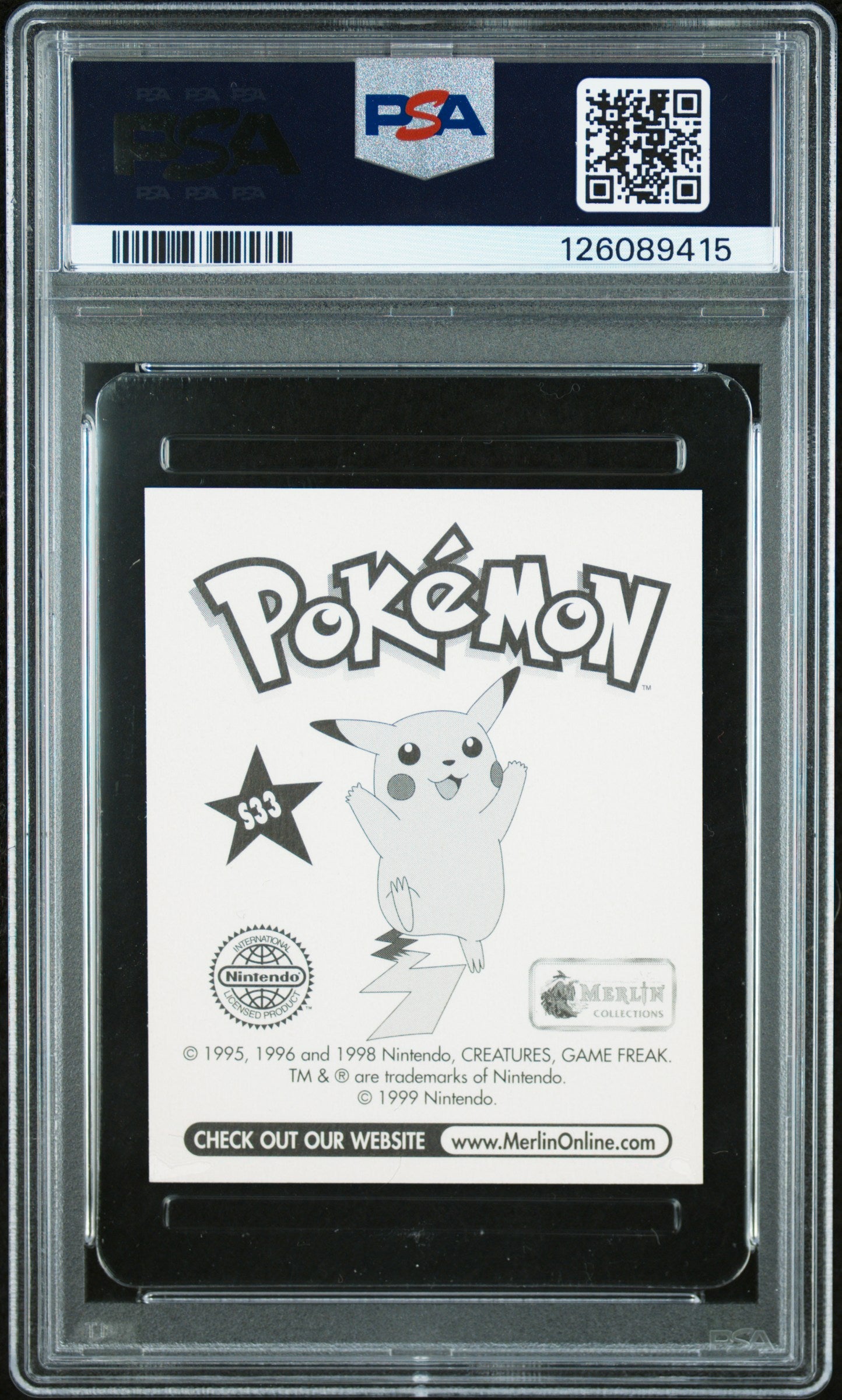1998 Pokemon Series 1 Poster Special Glitter Professor Oak #S33 PSA 8