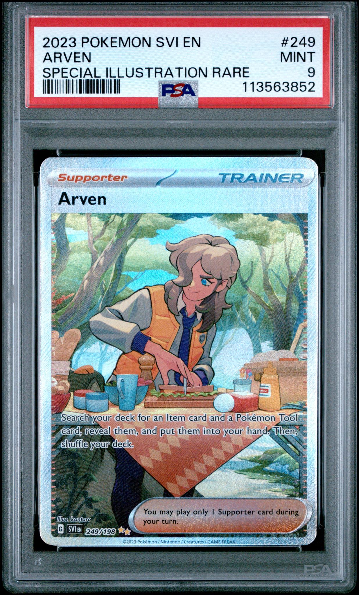 2023 Pokemon Scarlet and Violet Special Illustration Rare Arven #249 PSA 9