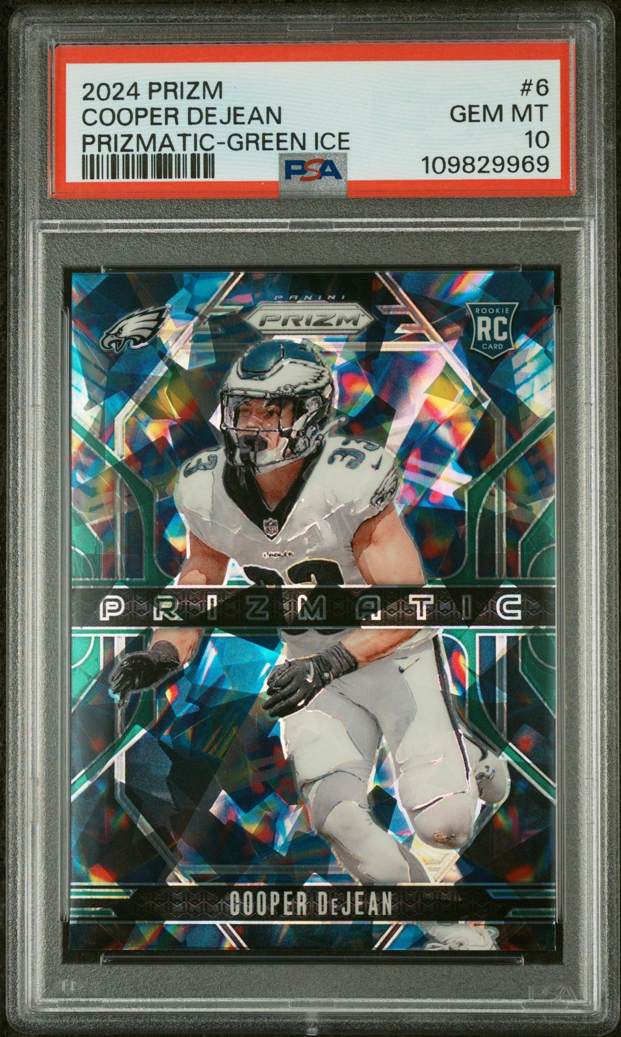 2024 Prizm Prizmatic Prizms Green Ice Cooper Dejean #6 PSA 10