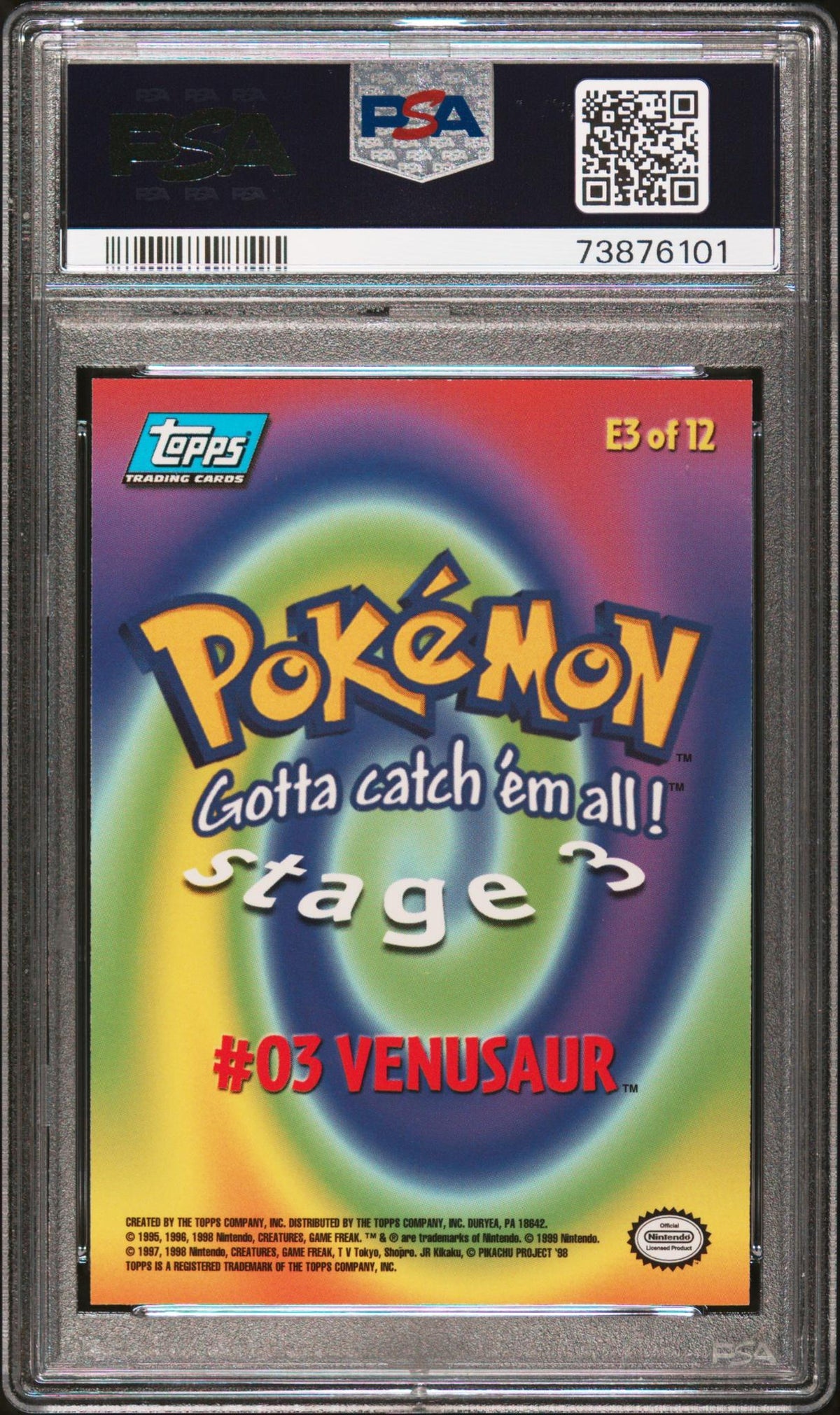 1999 Pokemon Movie Animation Edition Blue Venusaur #E3 PSA 10