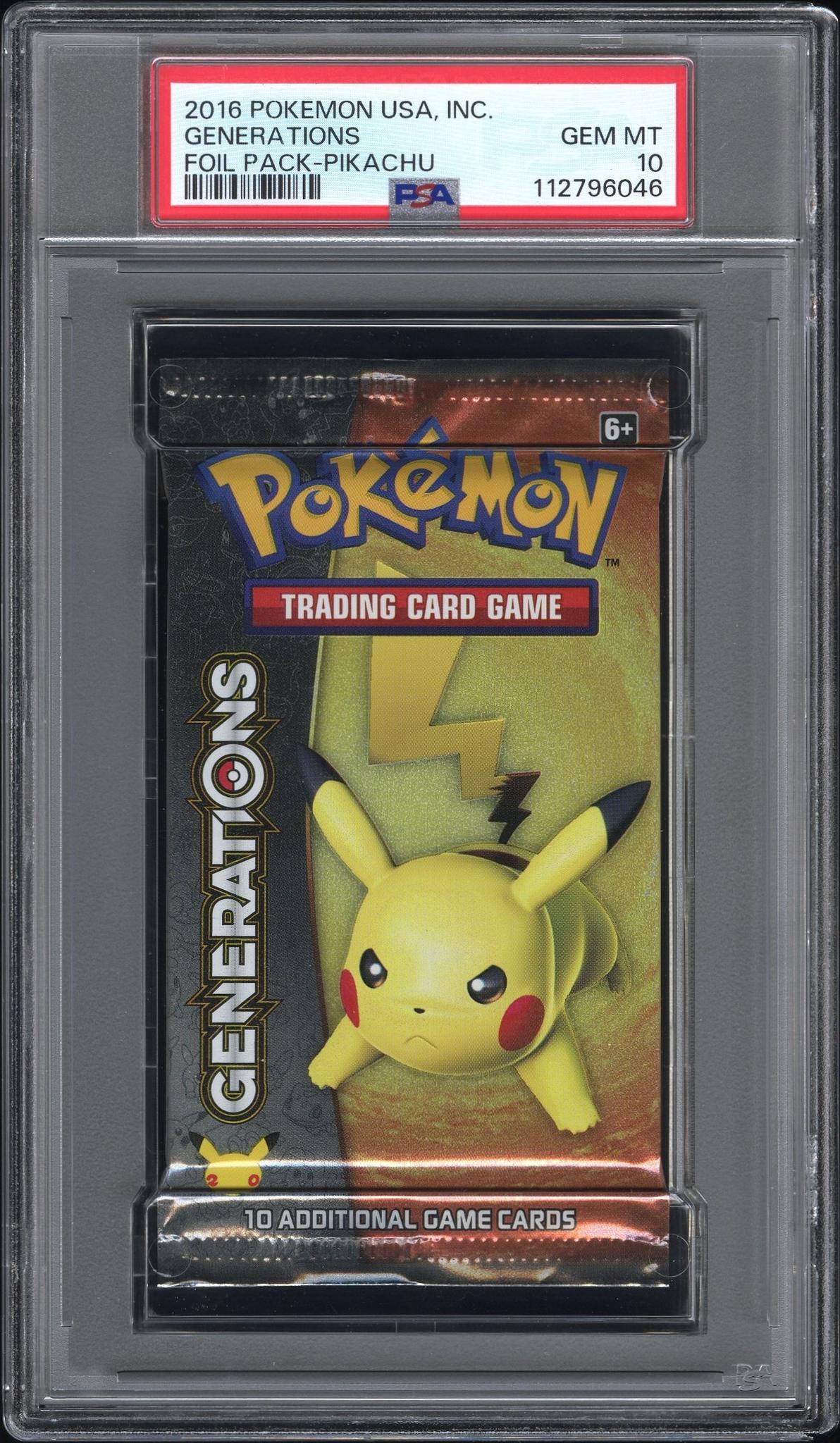 2016 Pokemon Usa, Inc. Generations Foil Pack Pikachu Foil Pack PSA 10