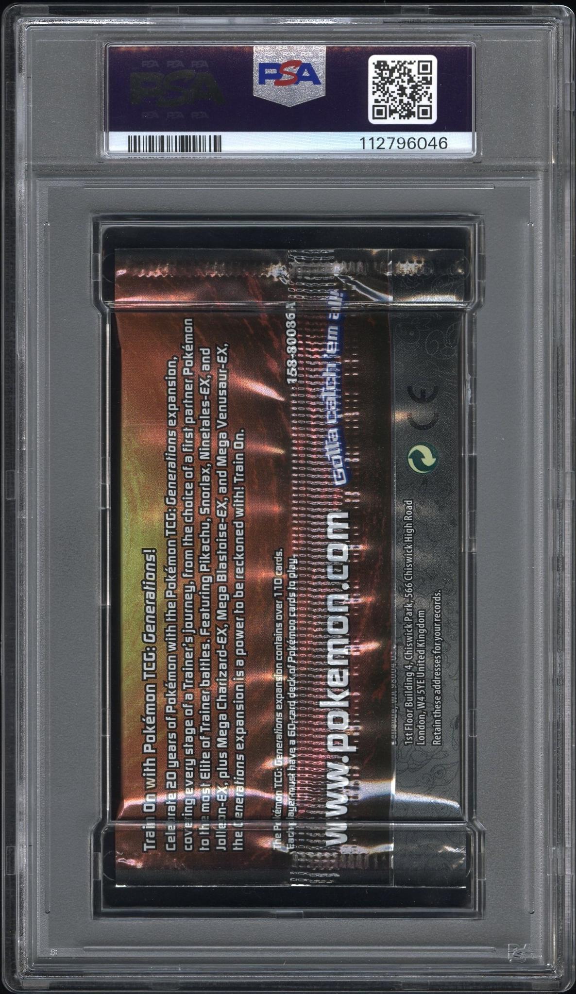 2016 Pokemon Usa, Inc. Generations Foil Pack Pikachu Foil Pack PSA 10