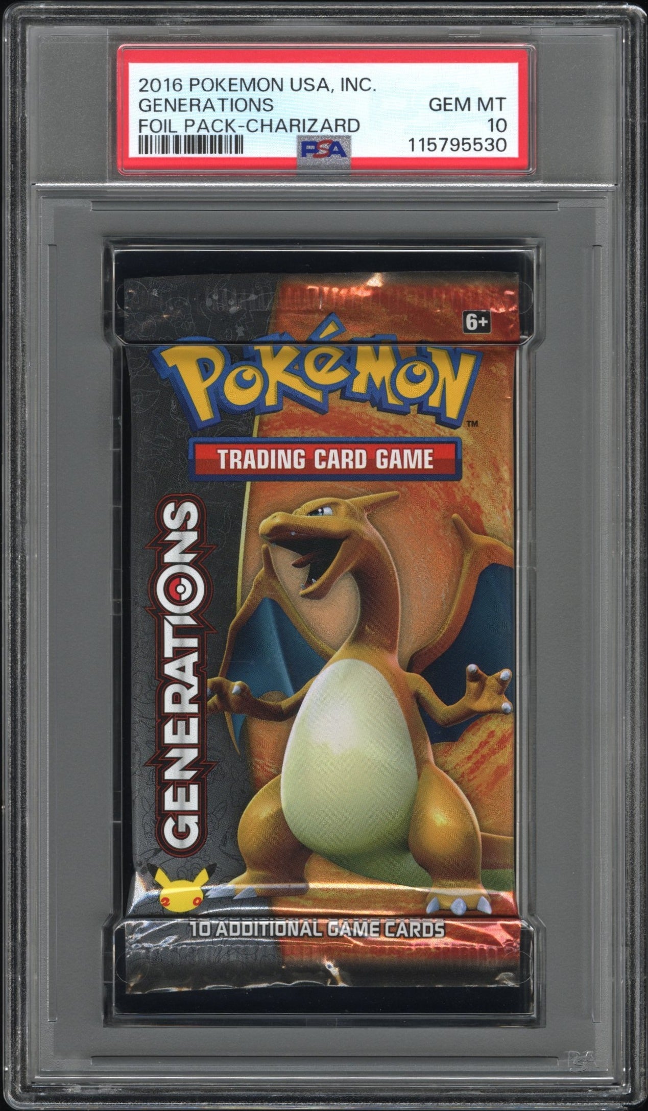 2016 Pokemon Usa, Inc. Generations Foil Pack Charizard Foil Pack PSA 10