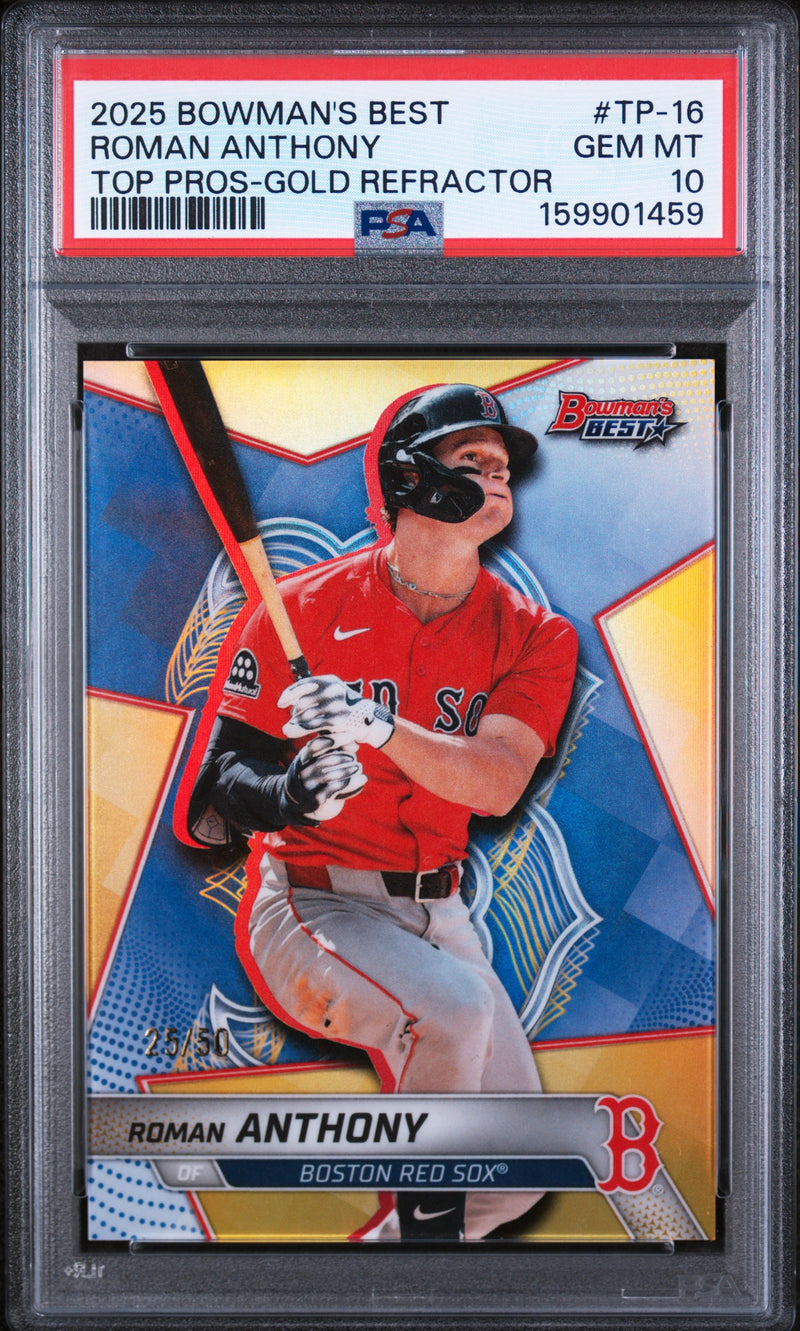 2025 Bowman's Best Roman Anthony #TP-16 Top Pros-Gold Refractor /50 PSA 10