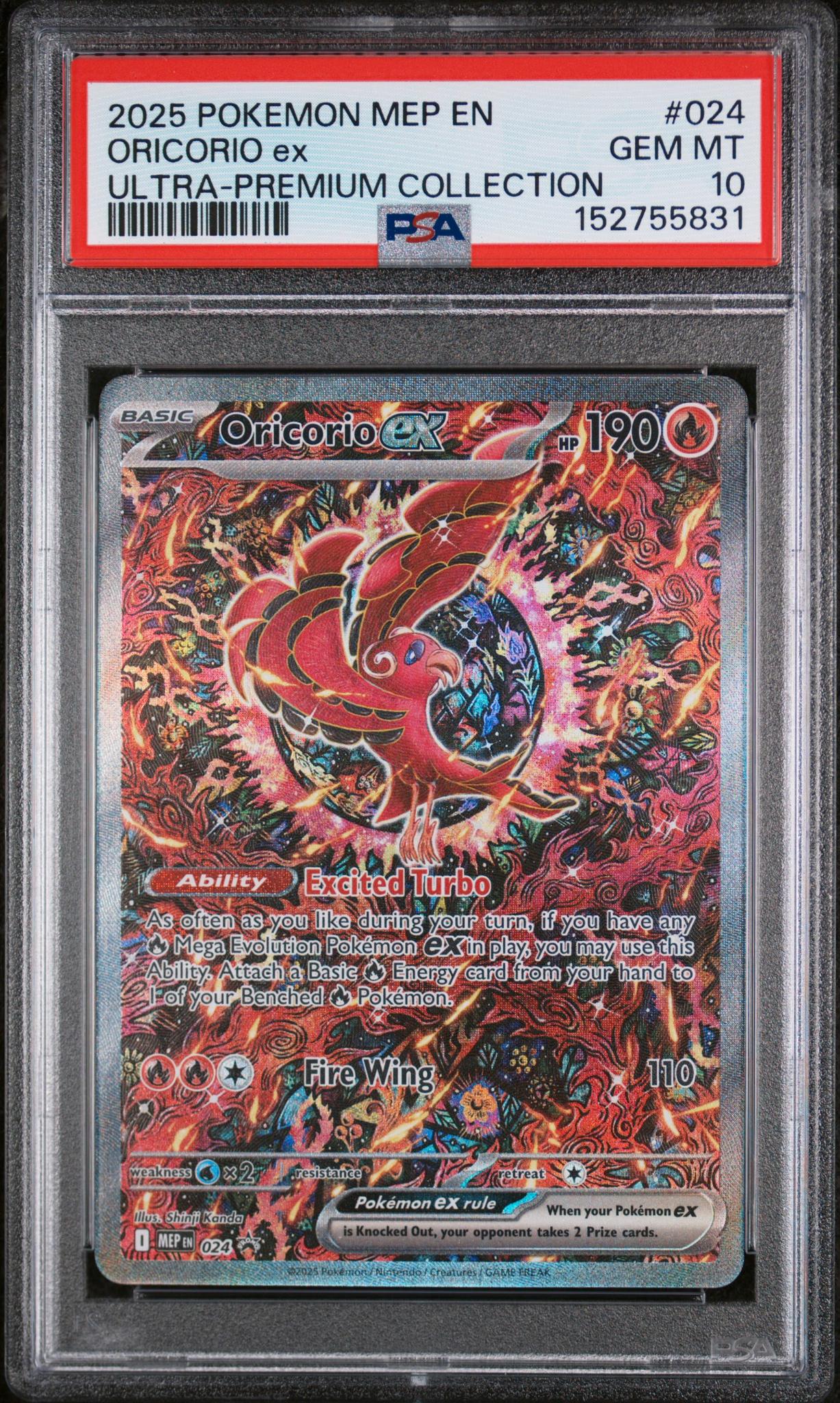2025 Pokemon Mega Charizard X Ex Ultra Premium Collection Oricorio Ex #024 PSA 10