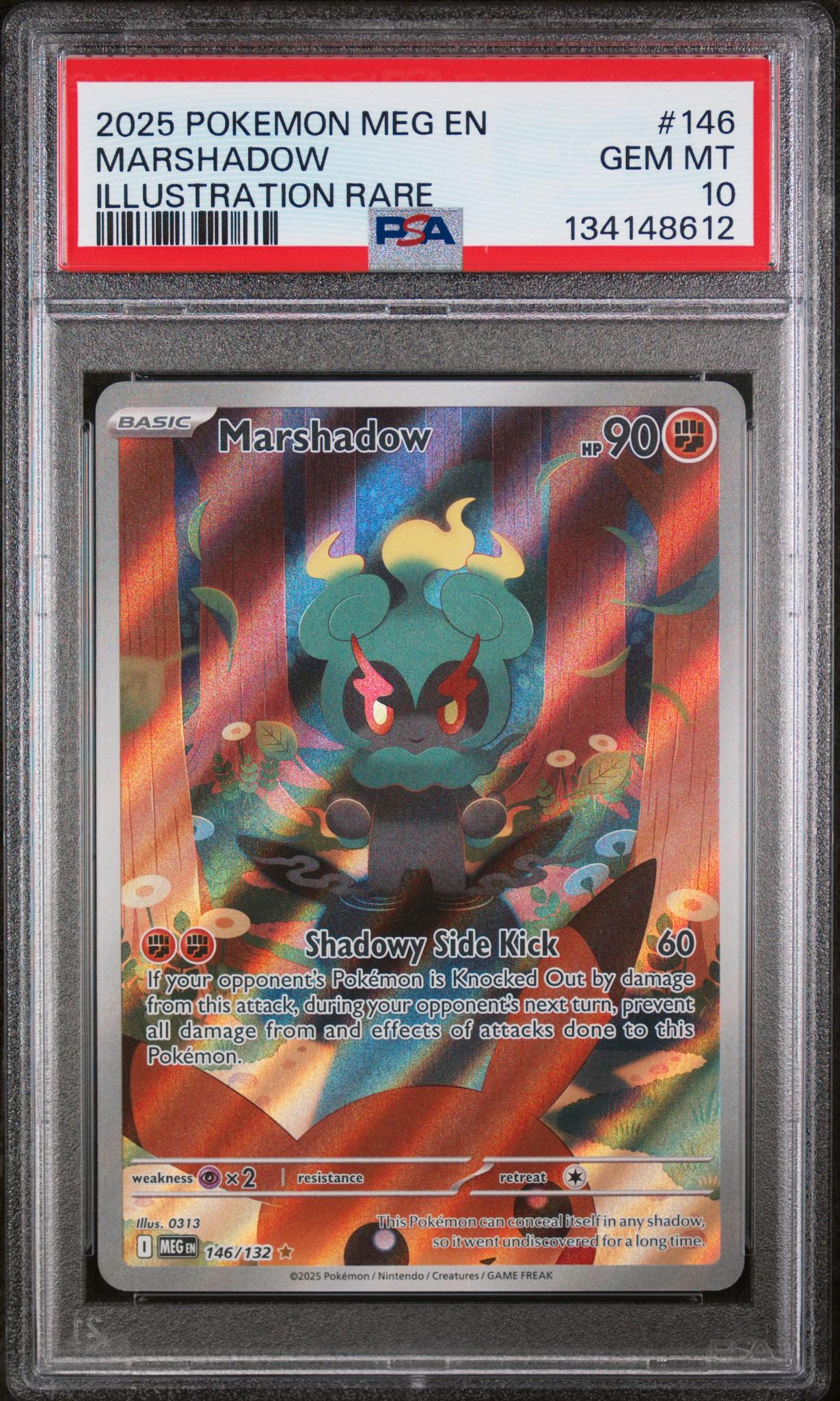 2025 Pokemon Mega Evolution Illustration Rare Marshadow #146 PSA 10