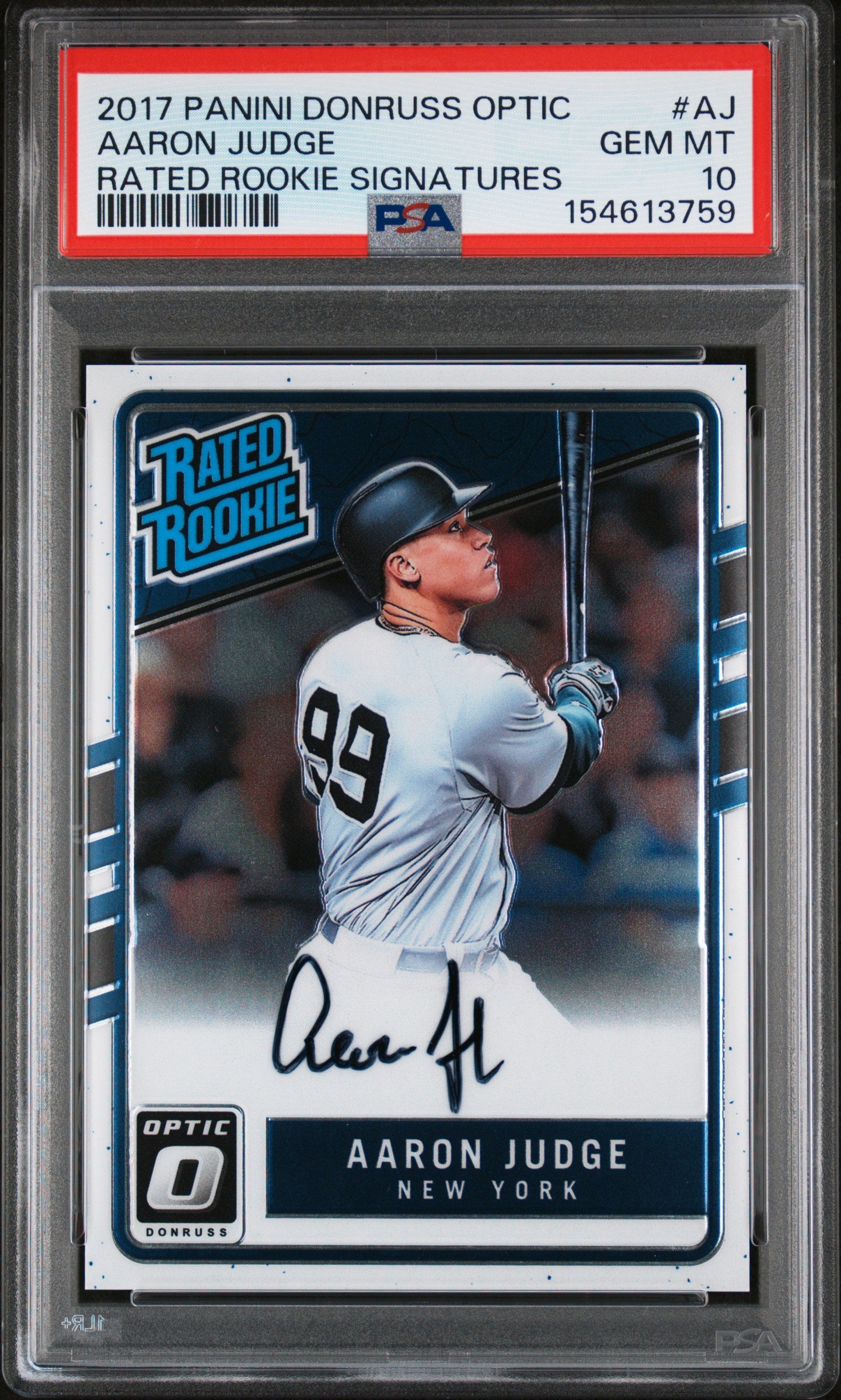 2017 Donruss Optic Rated Rookie Signature Aaron Judge #RRSAJ PSA 10