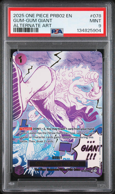 One Piece Card Game Gum-Gum Giant #078 Alternate Art PSA 9