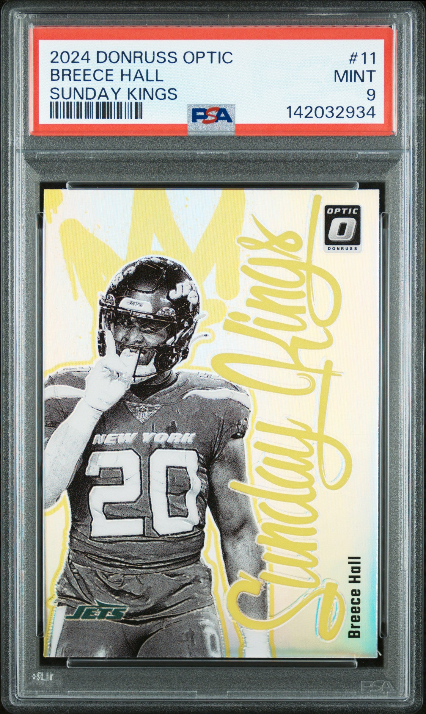 2024 Panini Donruss Optic Sunday Kings Breece Hall #11 PSA 9