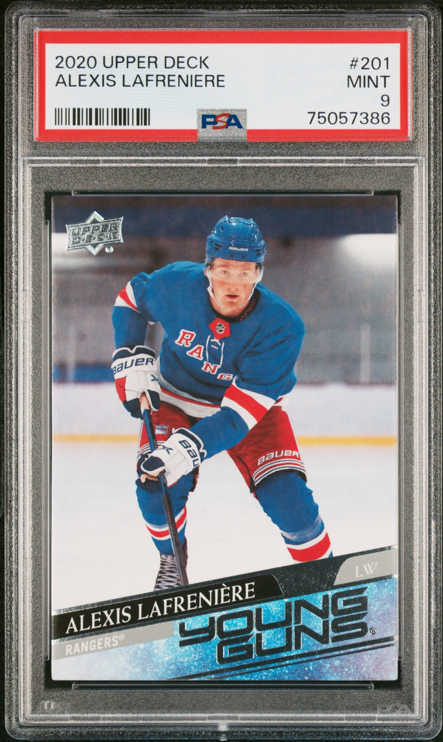 2020 Upper Deck Young Guns Alexis Lafreniere #201 PSA 9