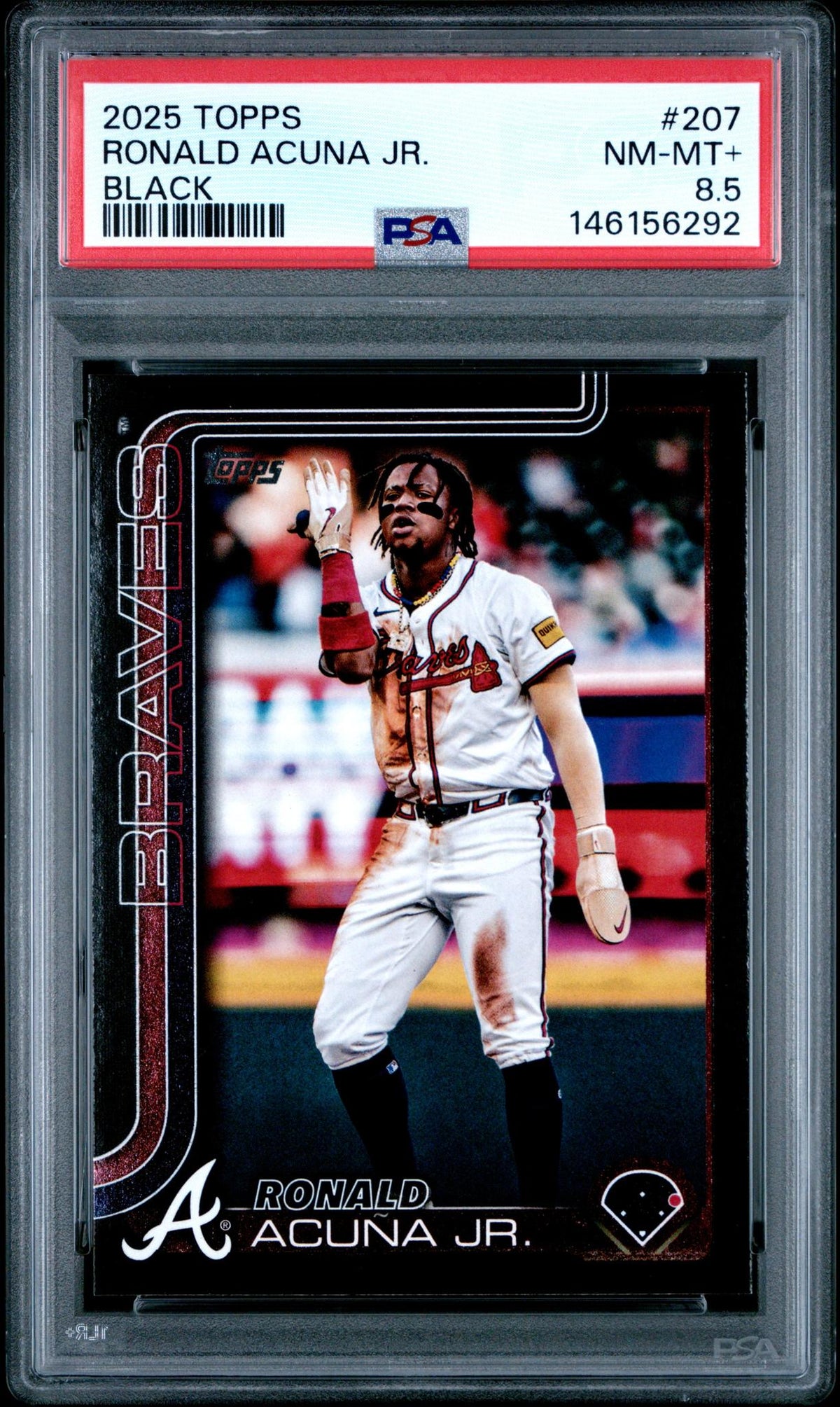 2025 Topps Black Ronald Acuna Jr. #207 /74 PSA 8.5