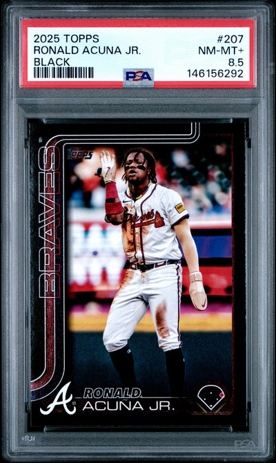 2025 Topps Ronald Acuna Jr. #207 Black /74 PSA 8.5