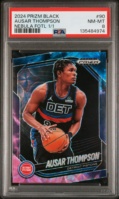 2024 Prizm Black Ausar Thompson #90 Nebula FOTL 1/1 PSA 8