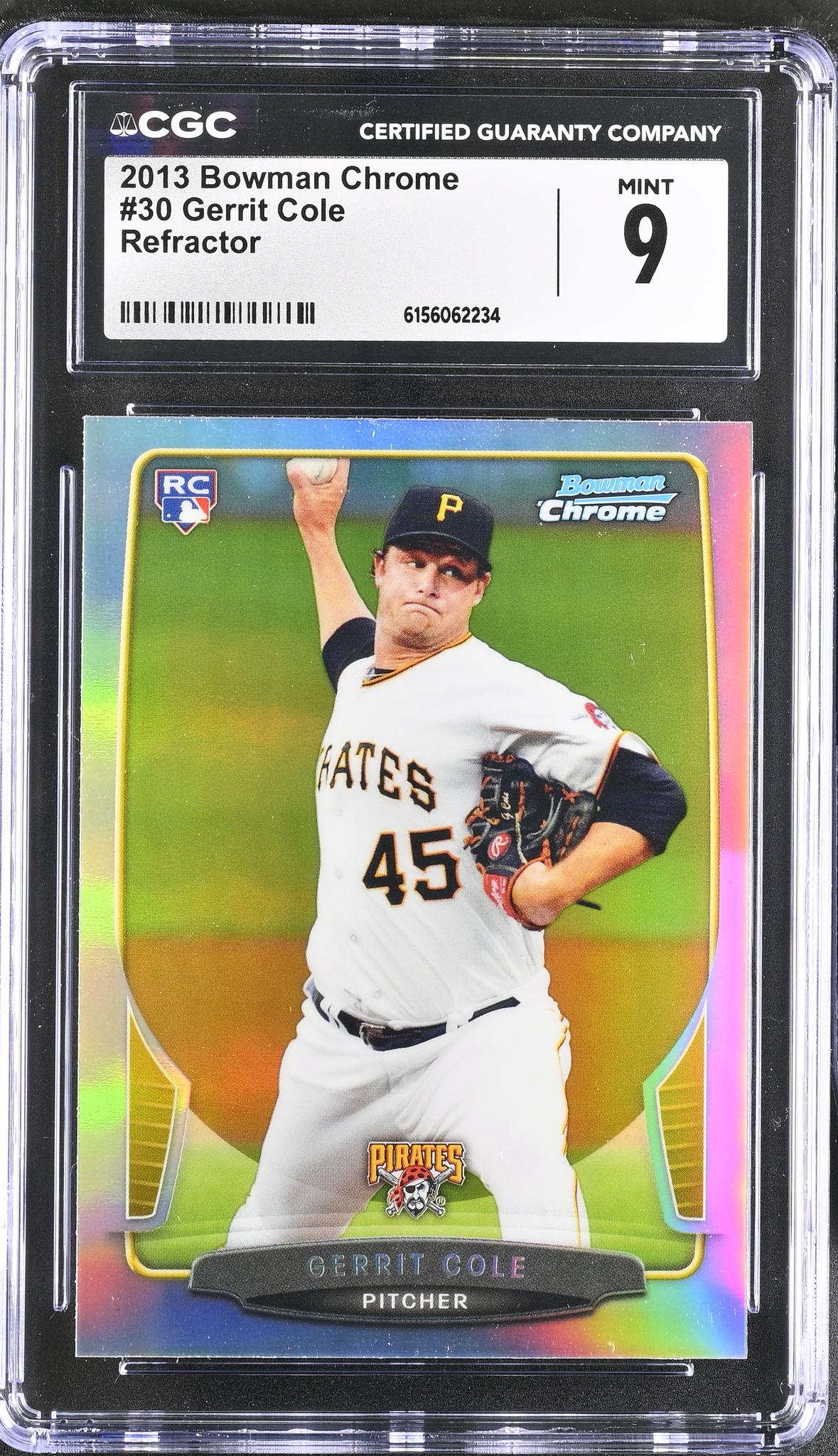 2013 Bowman Chrome #30 Gerrit Cole Refractor CGC 9