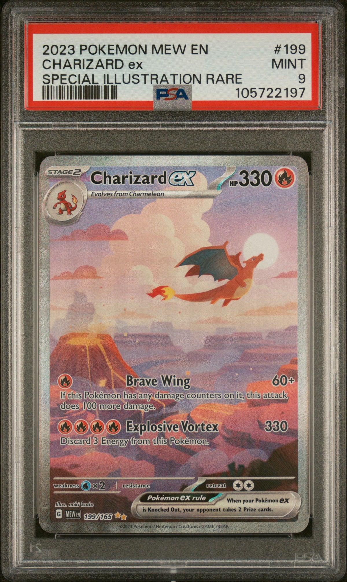 2023 Pokemon Mew Special Illustration Rare Charizard Ex #199 PSA 9