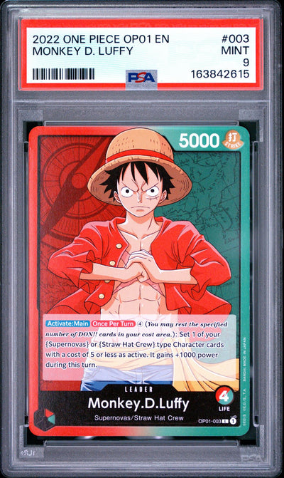 2022 One Piece Monkey D. Luffy #003 PSA 9