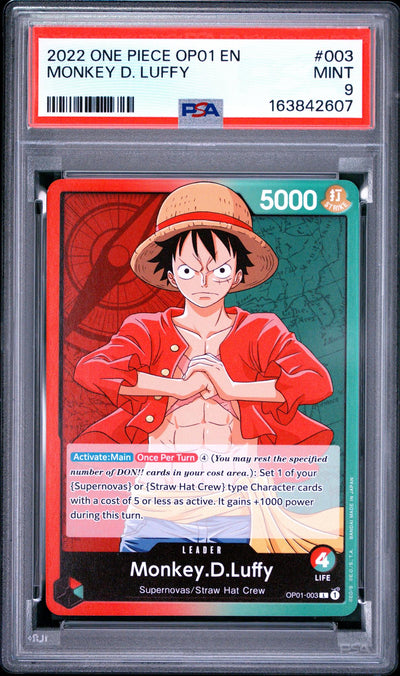 2022 One Piece Monkey D. Luffy #003 PSA 9