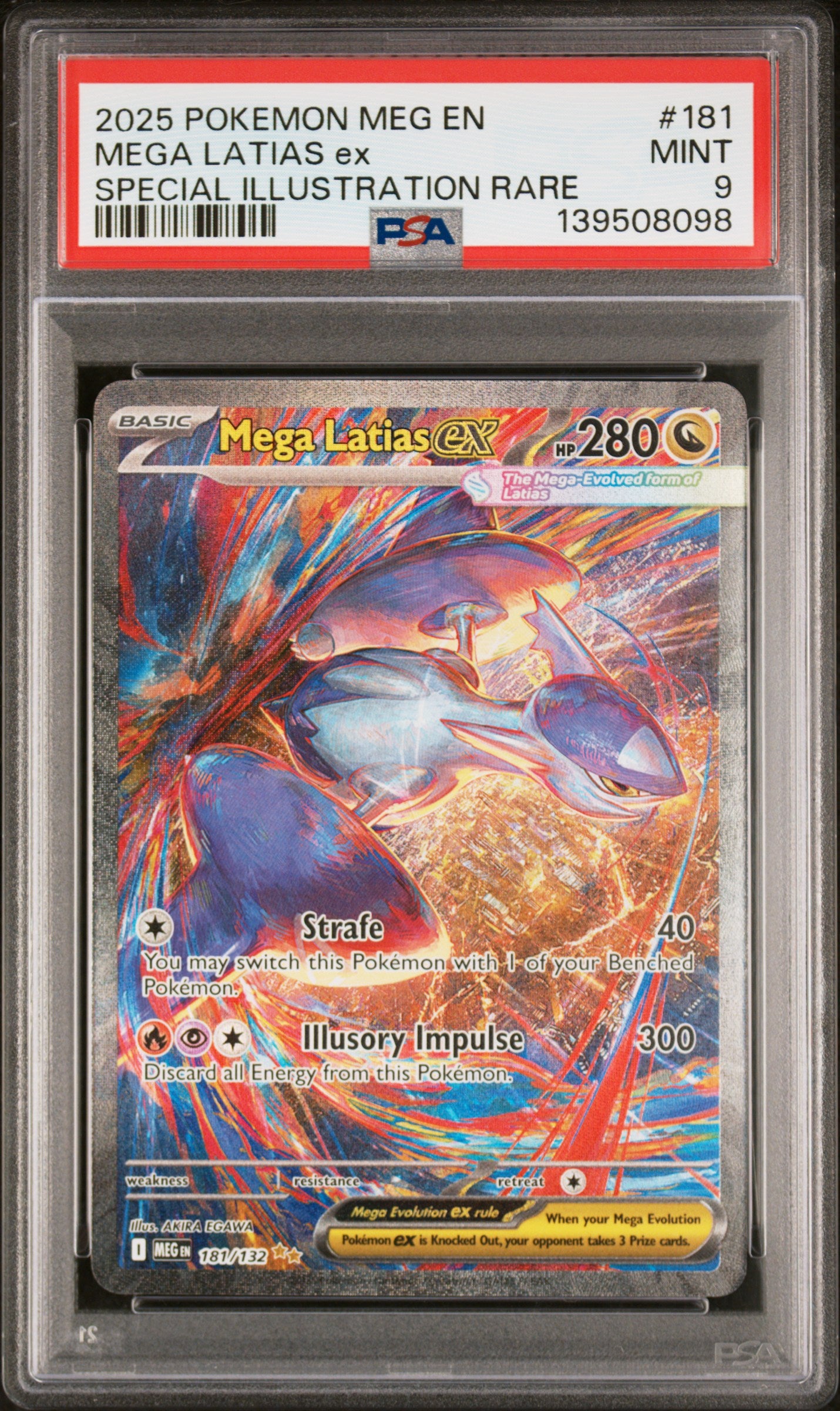 2025 Pokemon Mega Evolution Special Illustration Rare Mega Latias Ex #181 PSA 9