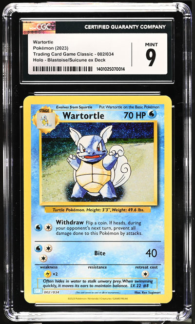 2023 Trading Card Game Classic # Wartortle Holo - Blastoise/Suicune ex Deck CGC 9