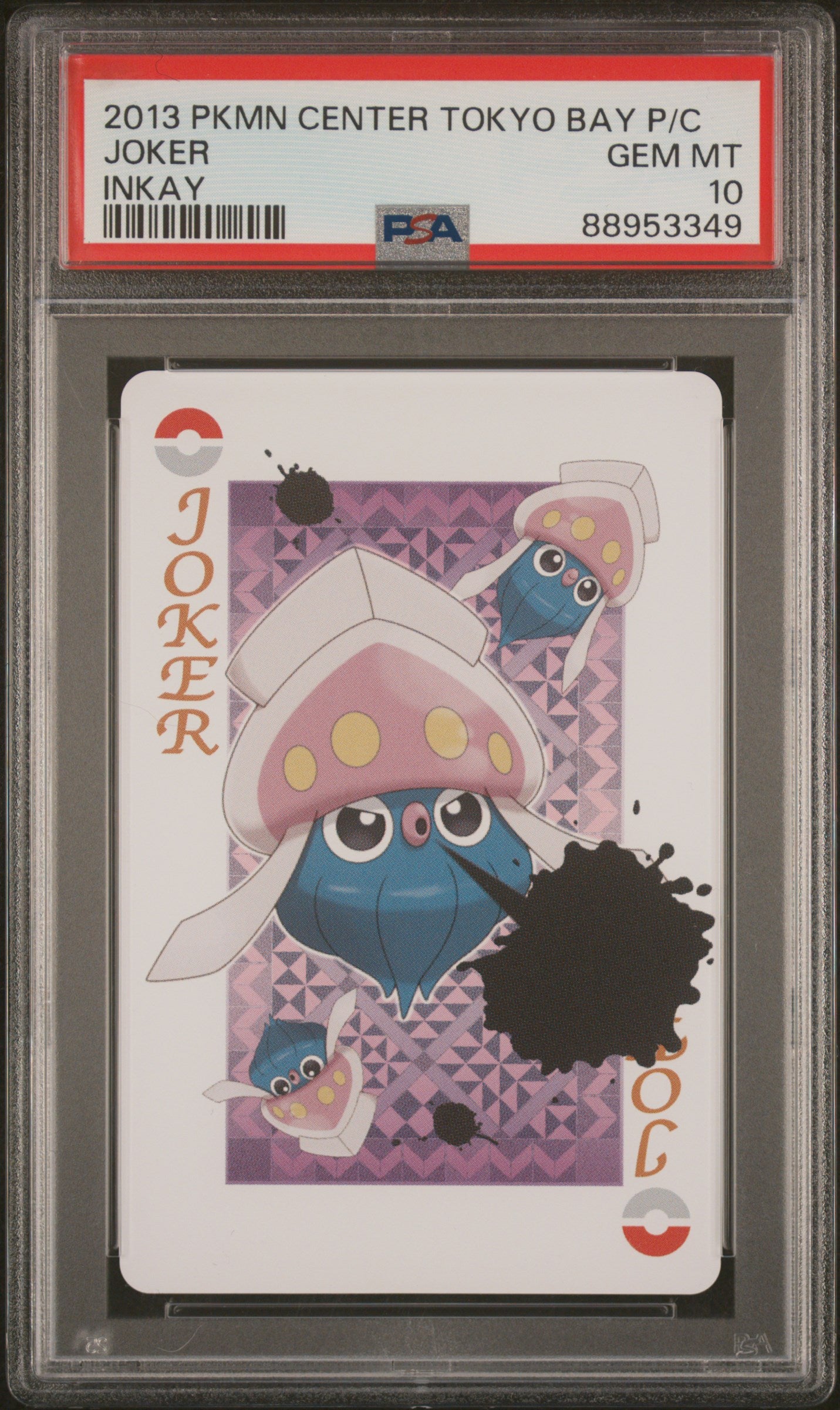 2013 Pokemon Center Tokyo Bay Playing Cards Inkay Joker PSA 10