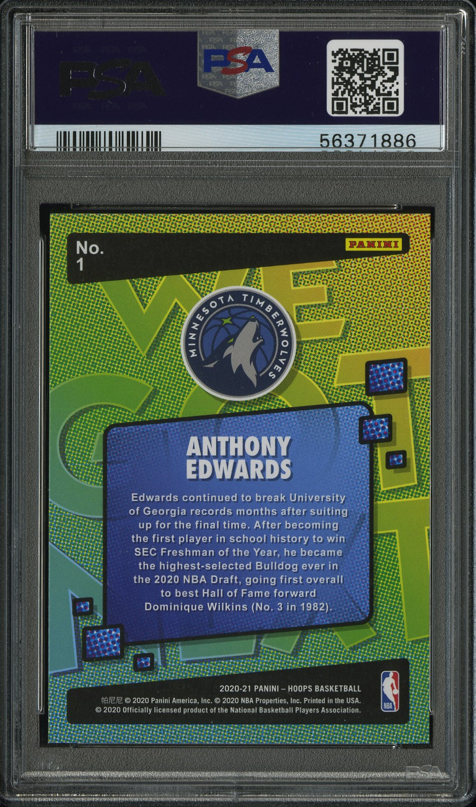 2020 Panini Hoops We Got Next Anthony Edwards #1 PSA 10