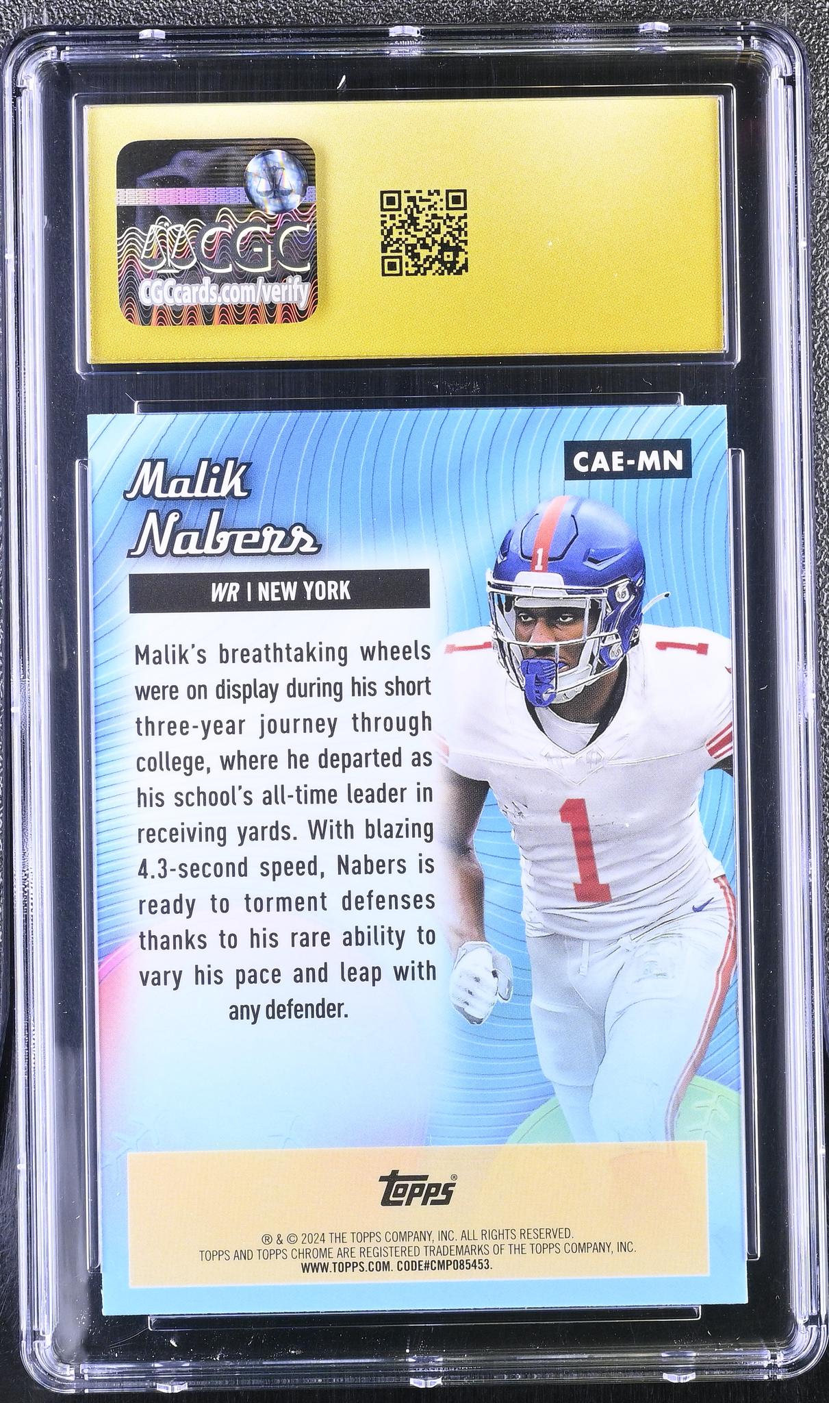 2024 Topps Chrome #CAE-MN Malik Nabers All-Etch CGC 10