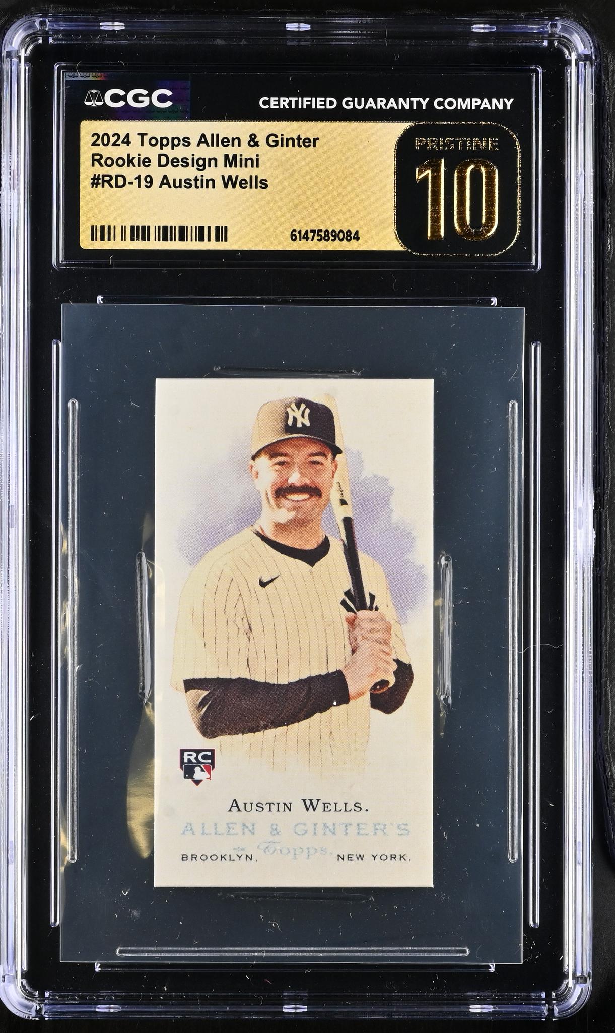 2024 Allen & Ginter #RD-19 Austin Wells Rookie Design Mini CGC 10