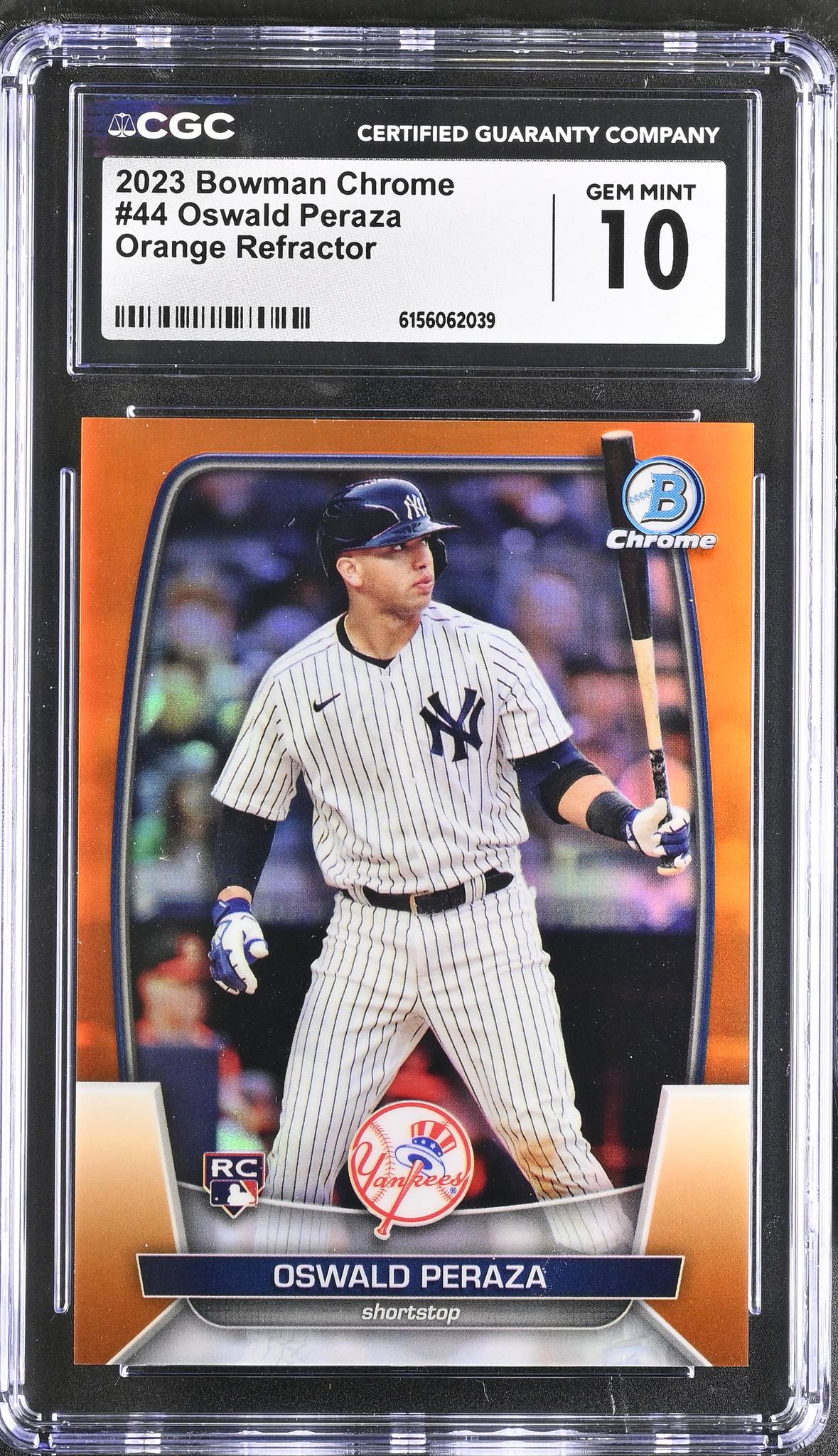 2023 Bowman Chrome #44 Oswald Peraza /25 CGC 10