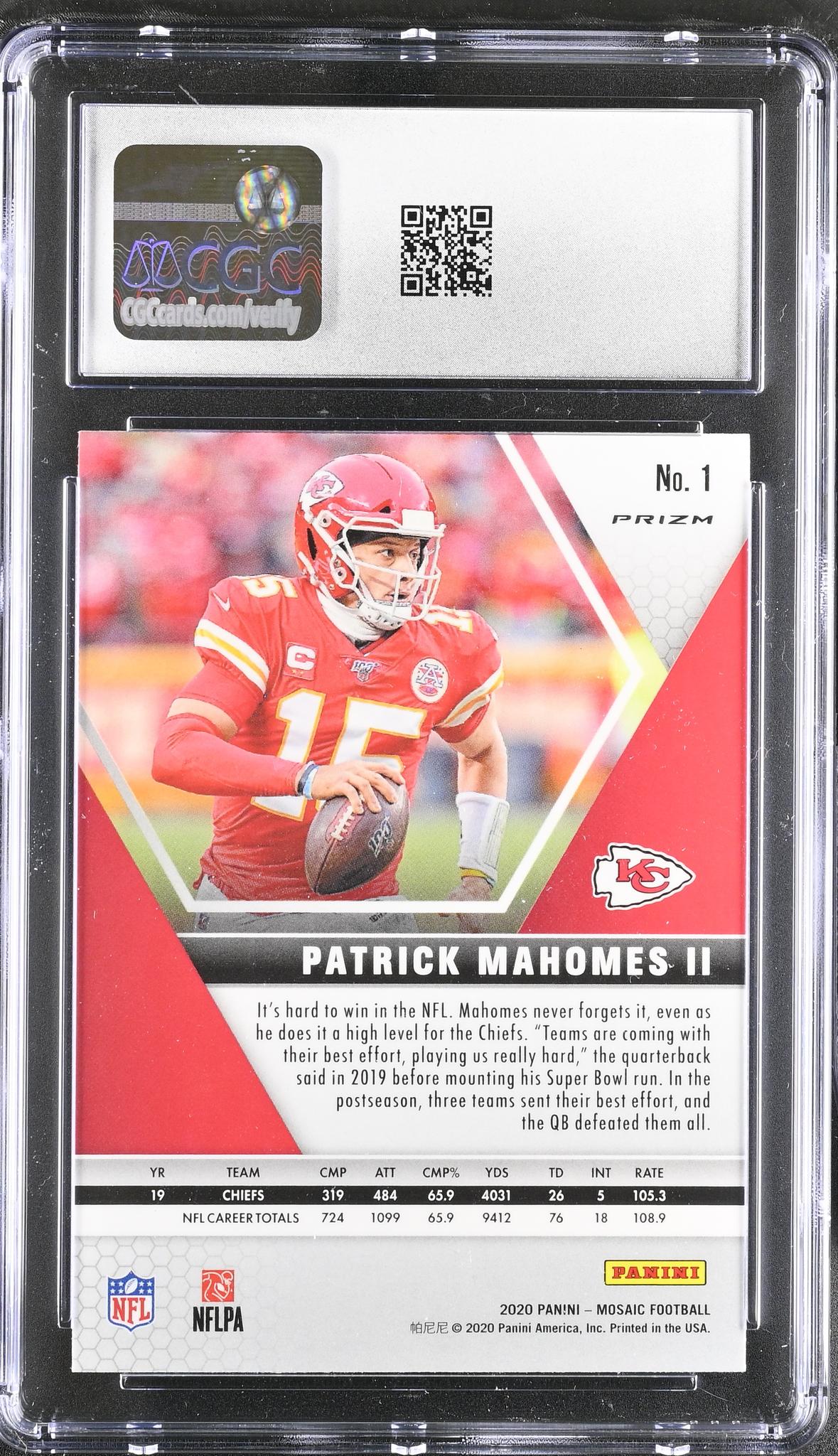 2020 Mosaic #1 Patrick Mahomes II Prizm CGC 9