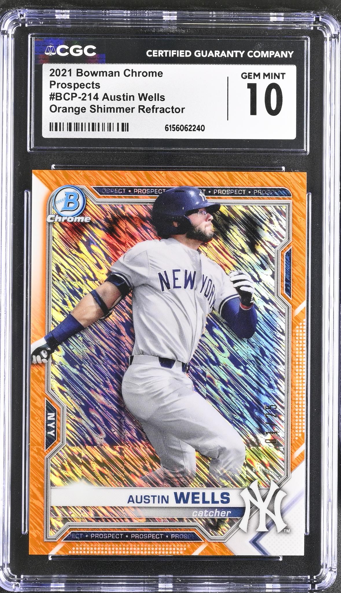 2021 Bowman Chrome #BCP-214 Austin Wells Prospects CGC 10