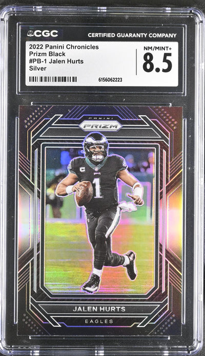 2022 Panini Chronicles Prizm Black Jalen Hurts #PB-1 Silver CGC 8.5
