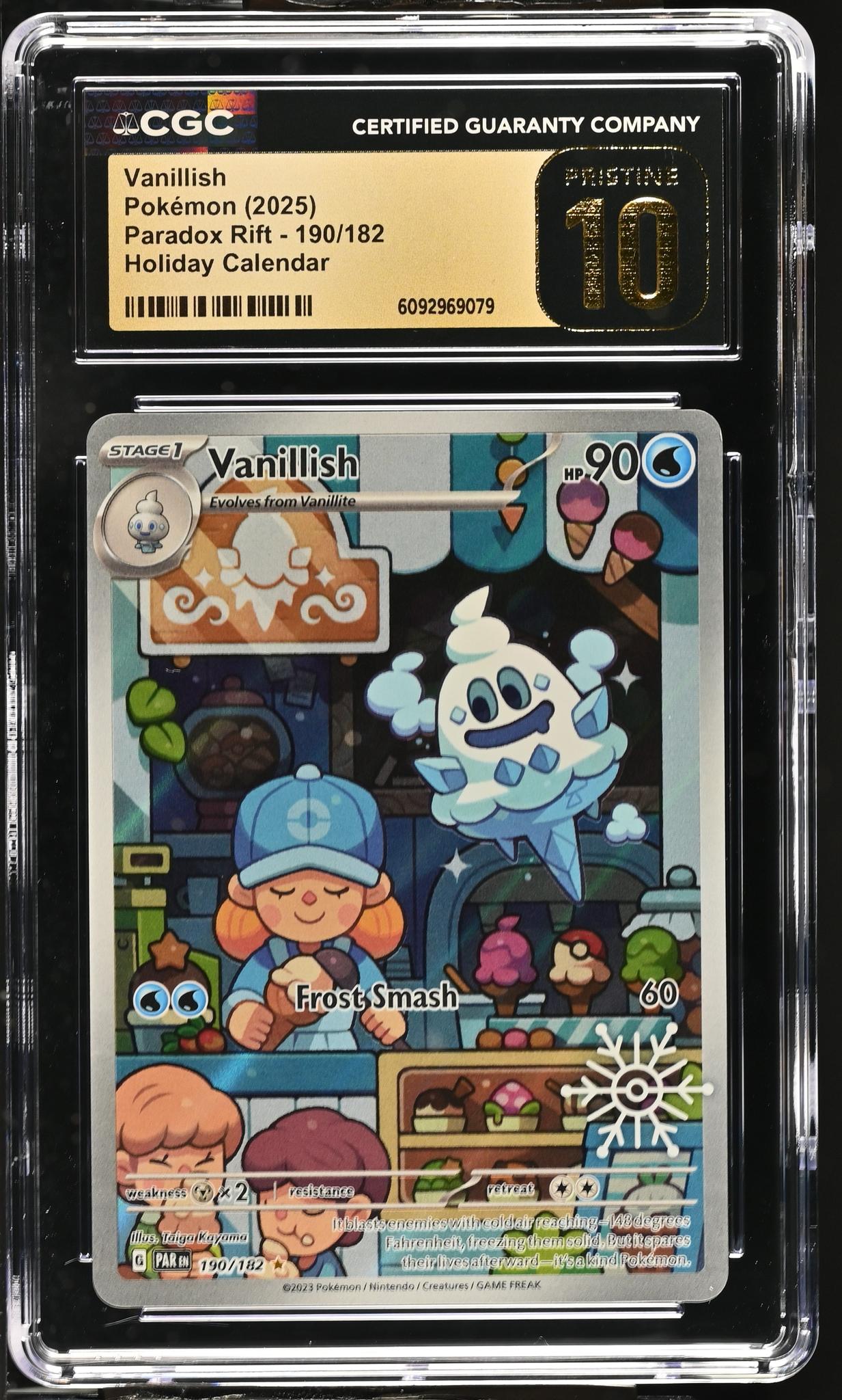 2025 Pokemon #190/182 Vanillish Holiday Calendar CGC 10