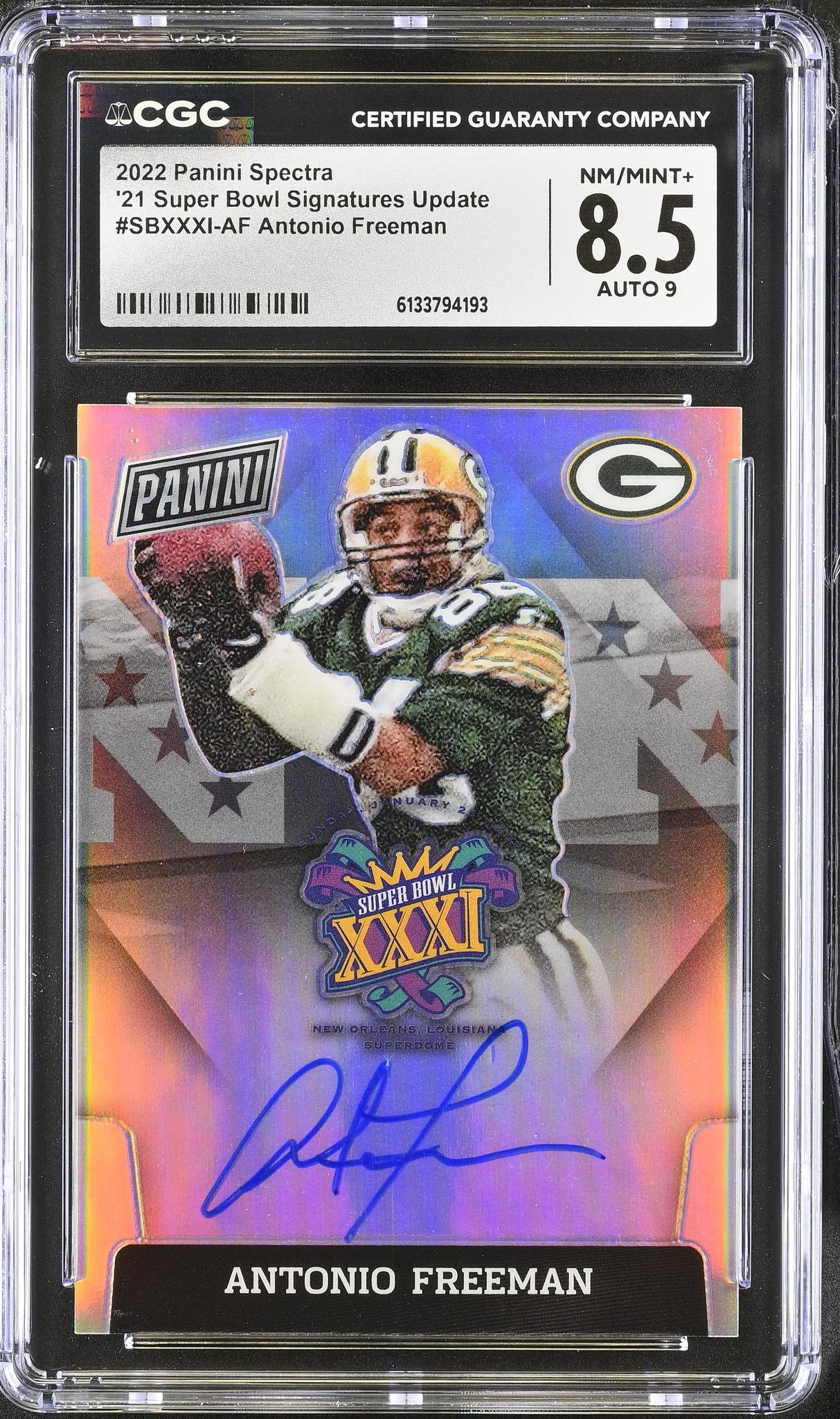 2022 Spectra #SBXXXI-AF Antonio Freeman '21 Super Bowl Signatures Update CGC 8.5