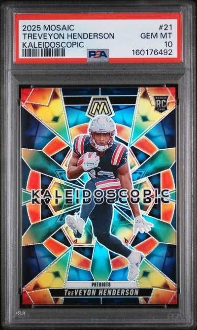 2025 Panini Mosaic Treveyon Henderson #21 Kaleidoscopic PSA 10