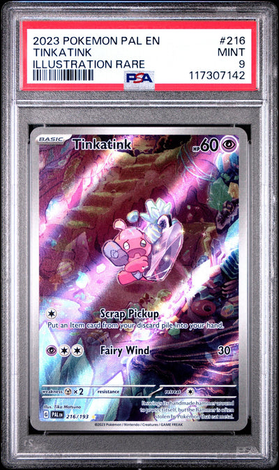Pokémon 2023 Tinkatink #216 Illustration Rare PSA 9