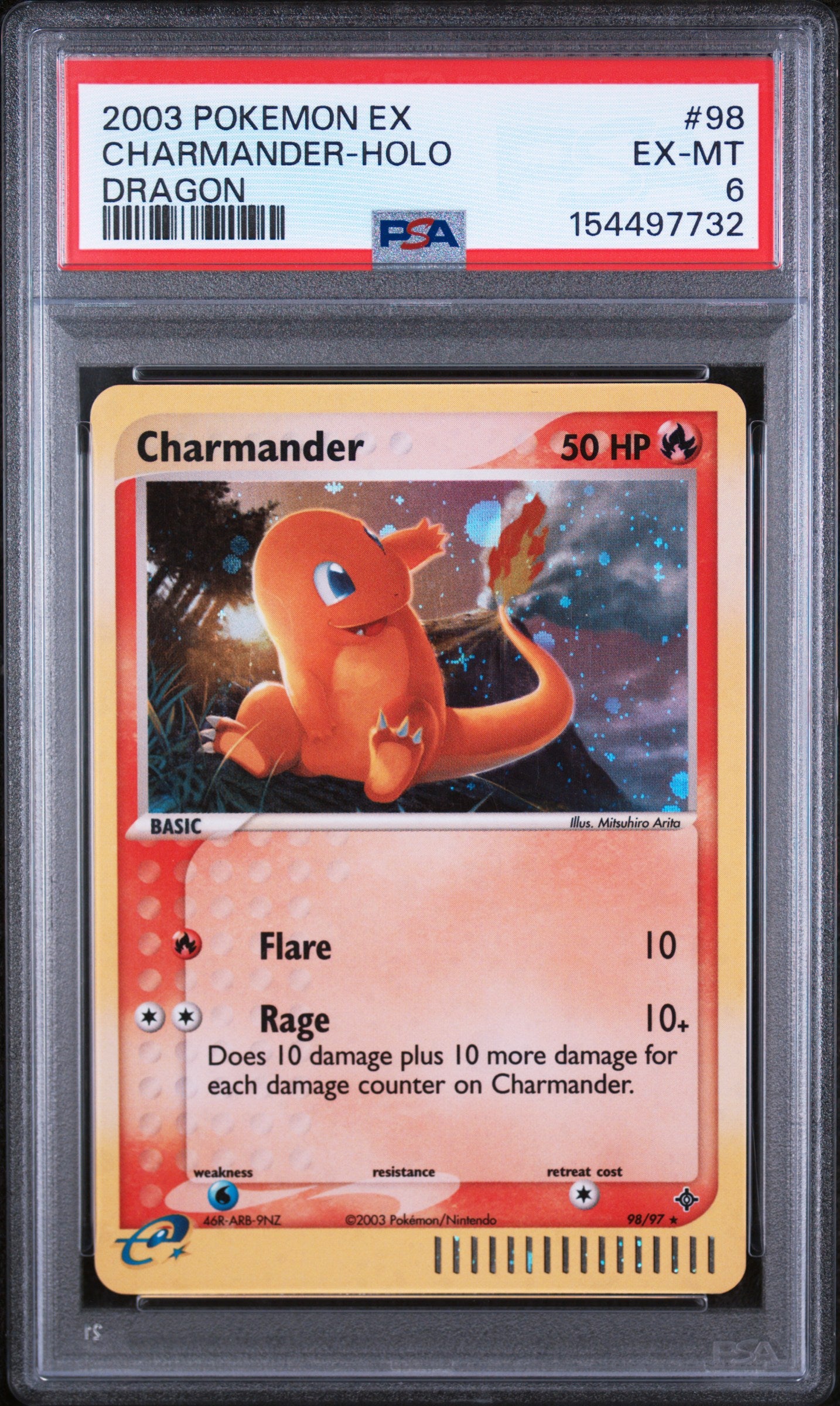 2003 Pokemon Ex Dragon Holo Charmander #98 PSA 6