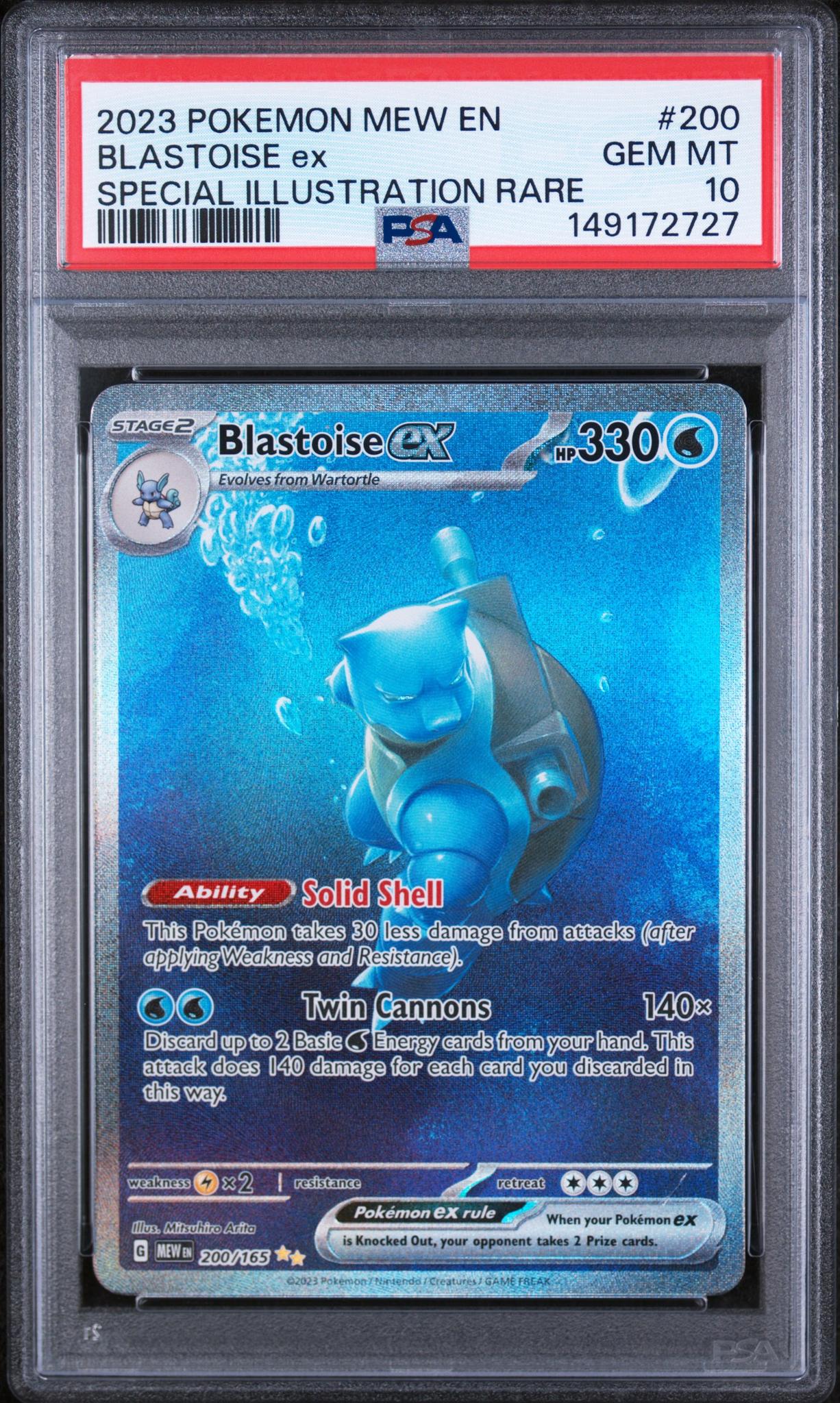 2023 Pokemon Mew Special Illustration Rare Blastoise Ex #200 PSA 10