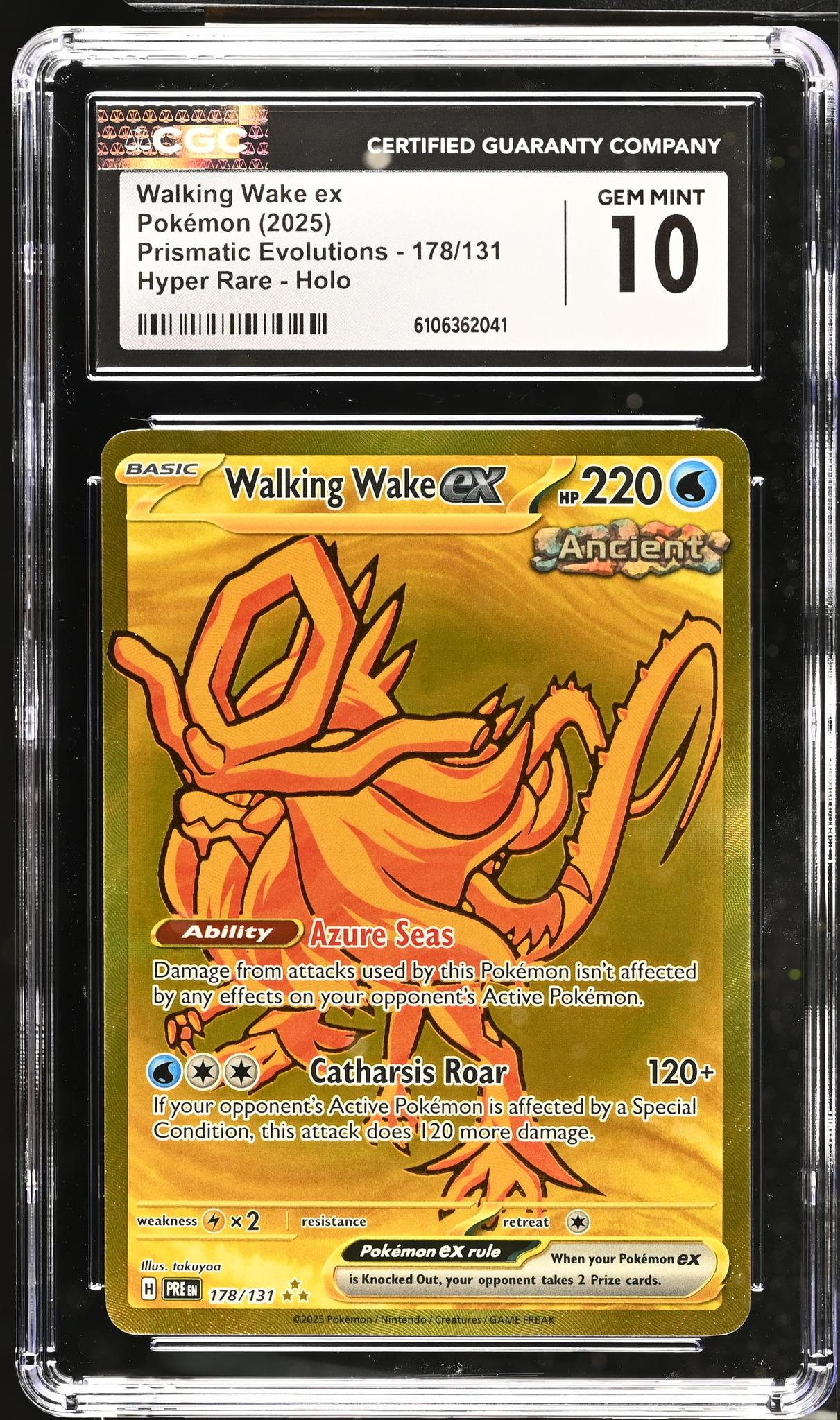2025 #178/131 Walking Wake ex Prismatic Evolutions CGC 10