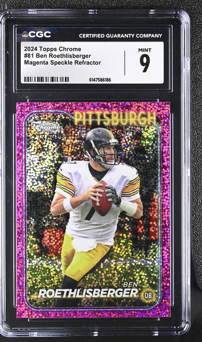 2024 Topps Chrome Ben Roethlisberger #81 Magenta Speckle Refractor CGC 9