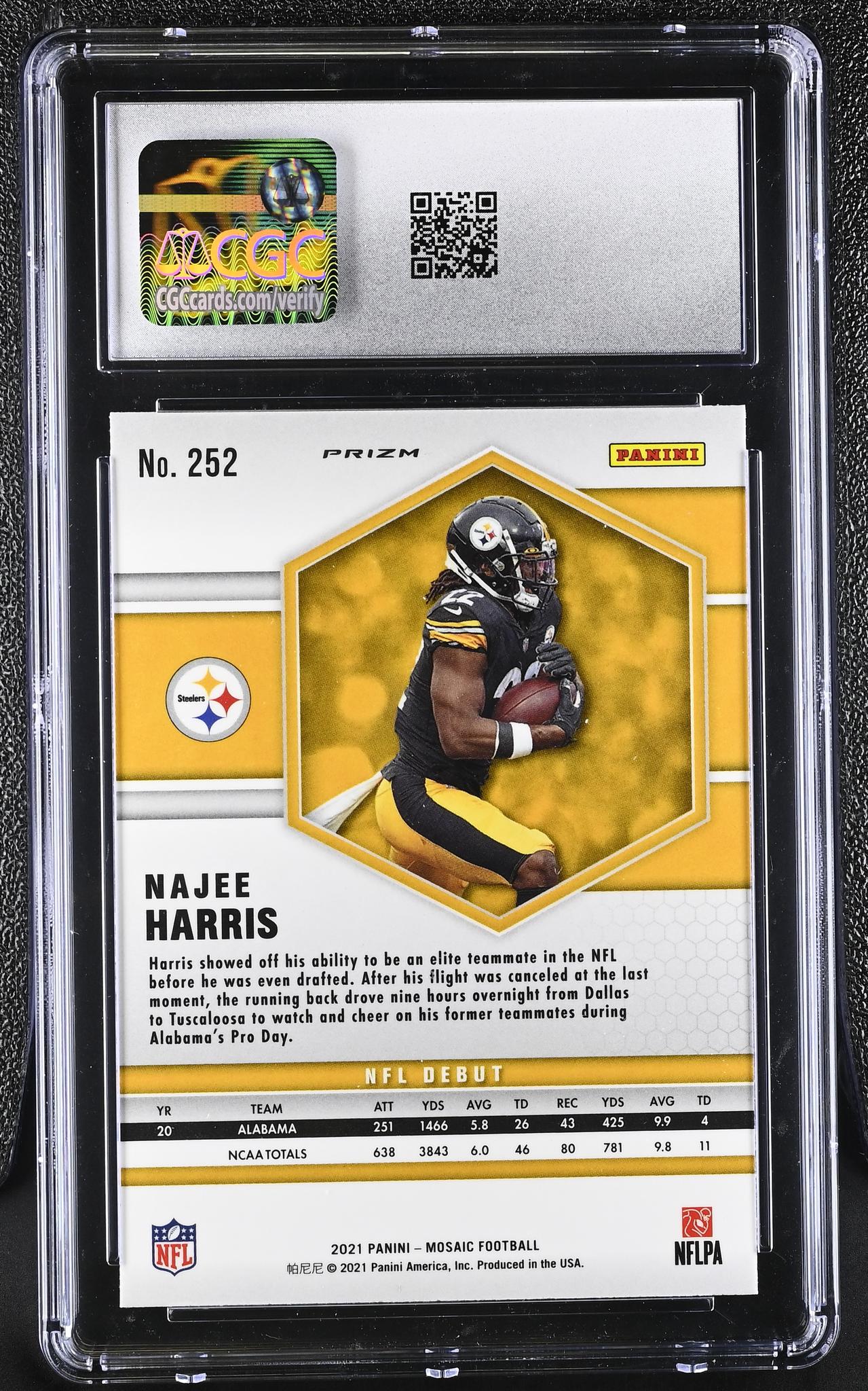 2021 Mosaic #252 Najee Harris Genesis CGC 10