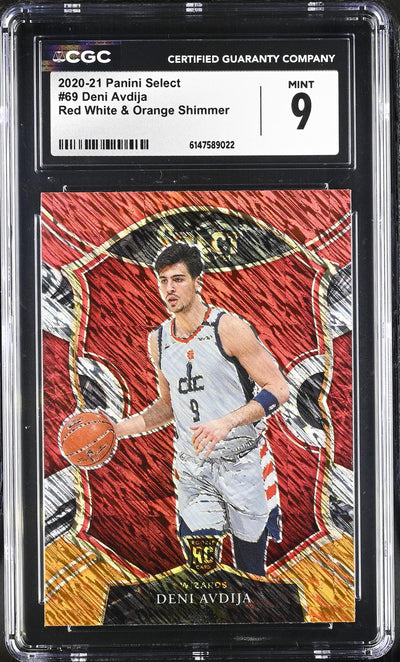 2020-21 Panini Select Deni Avdija #69 Red White & Orange Shimmer CGC 9
