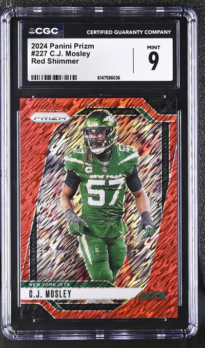 2024 Panini Prizm C.J. Mosley #227 Red Shimmer /35 CGC 9