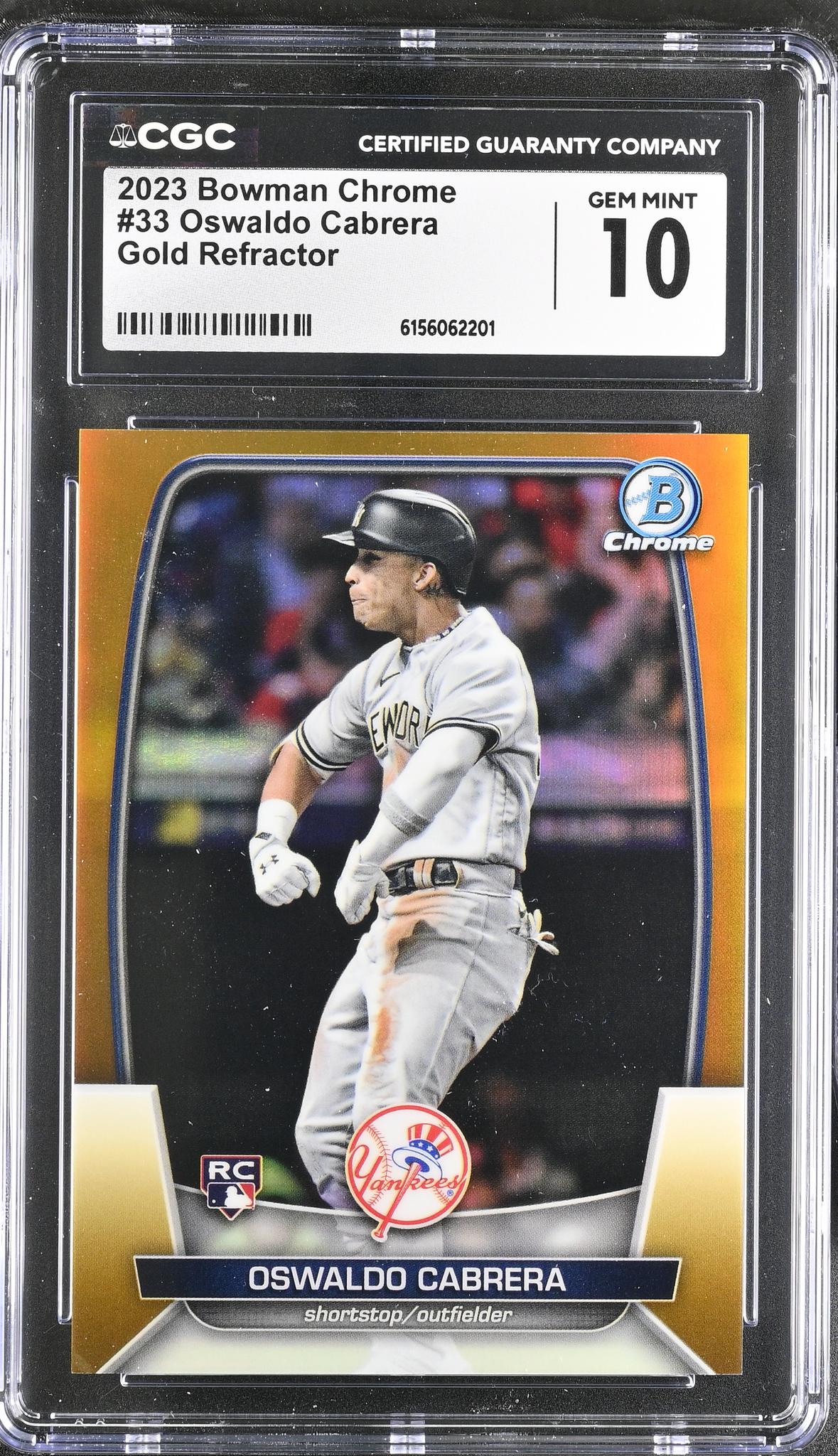 2023 Bowman Chrome #33 Oswaldo Cabrera Gold Refractor CGC 10