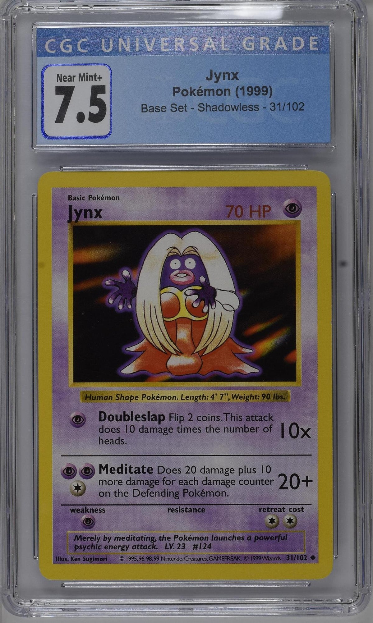 1999 Pokemon #31/102 Jynx Base Set - Shadowless CGC 7.5