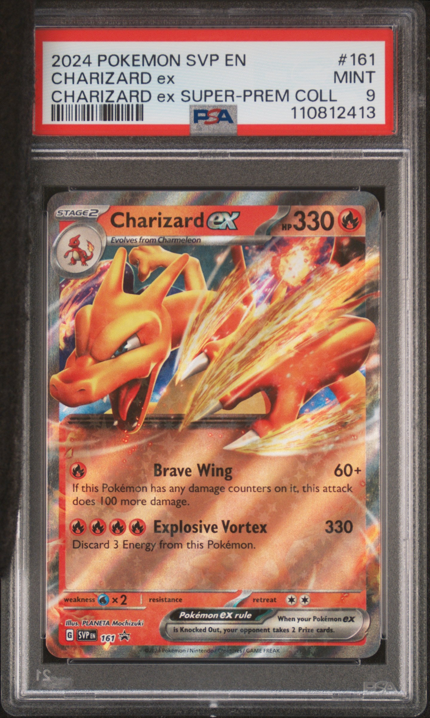 2024 Pokemon Scarlet and Violet Black Star Promo Super Premium Collection Charizard Ex #161 PSA 9
