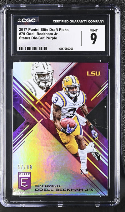2017 Panini Elite Odell Beckham Jr. #79 Status Die-Cut Purple /99 CGC 9