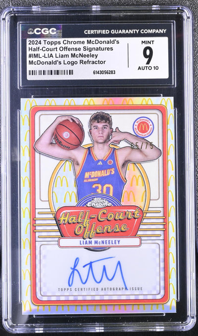 2024 Topps Chrome McDonald's Liam McNeeley Auto #IML-LIA /75 CGC 9