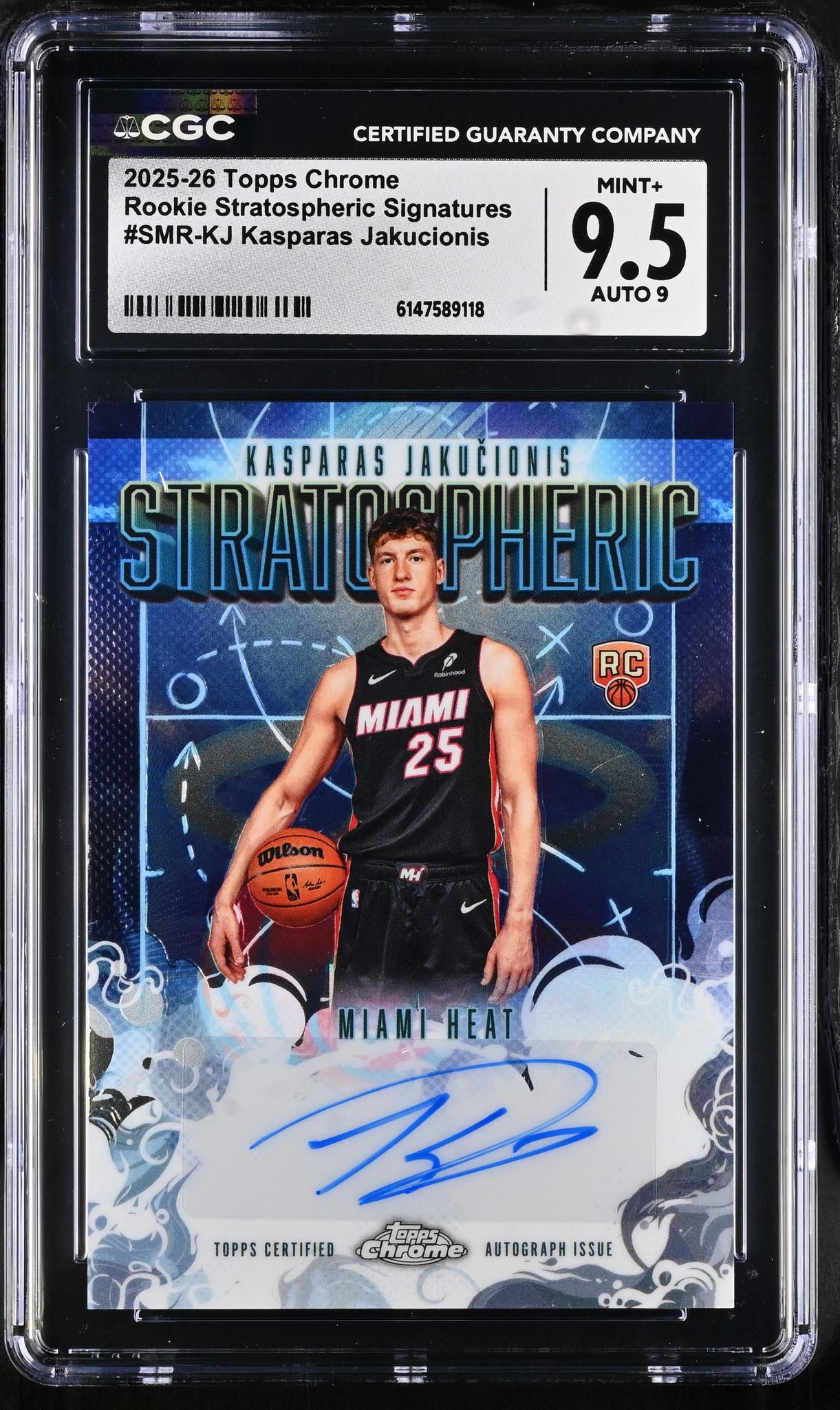 2025 Topps Chrome #SMR-KJ Kasparas Jakucionis Stratospheric Signatures CGC 9.5