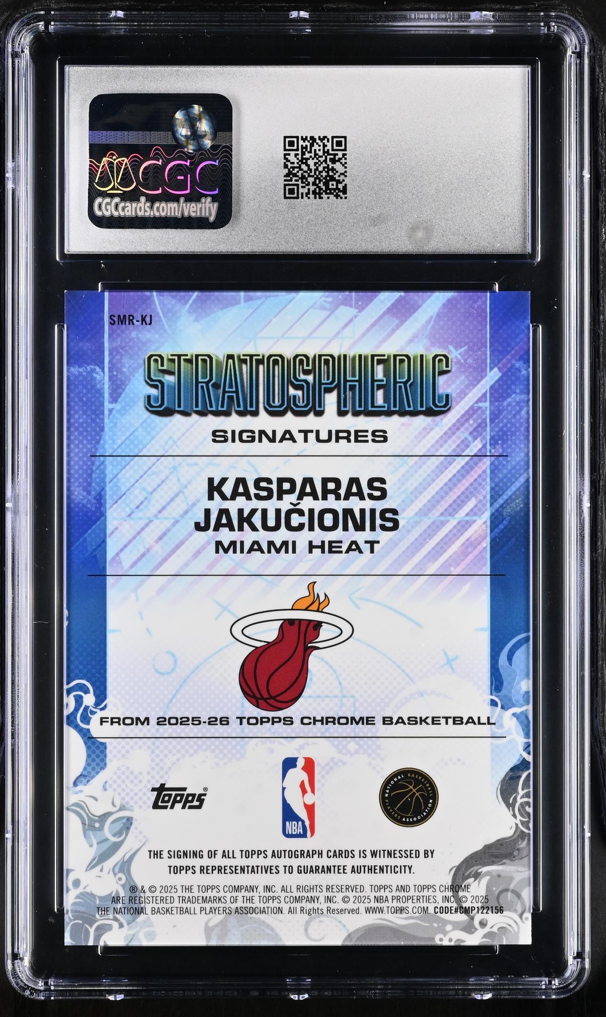 2025 Topps Chrome #SMR-KJ Kasparas Jakucionis Stratospheric Signatures CGC 9.5